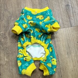 Duck Print Small Pet pajamas